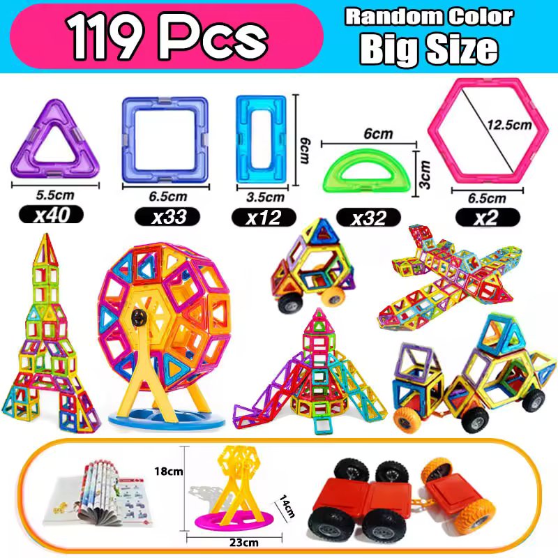 Bloc de Construction Magnétique Montessori